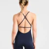 Combinaison évasée sans dos sculptante