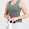 Débardeur classique en maille à col en V