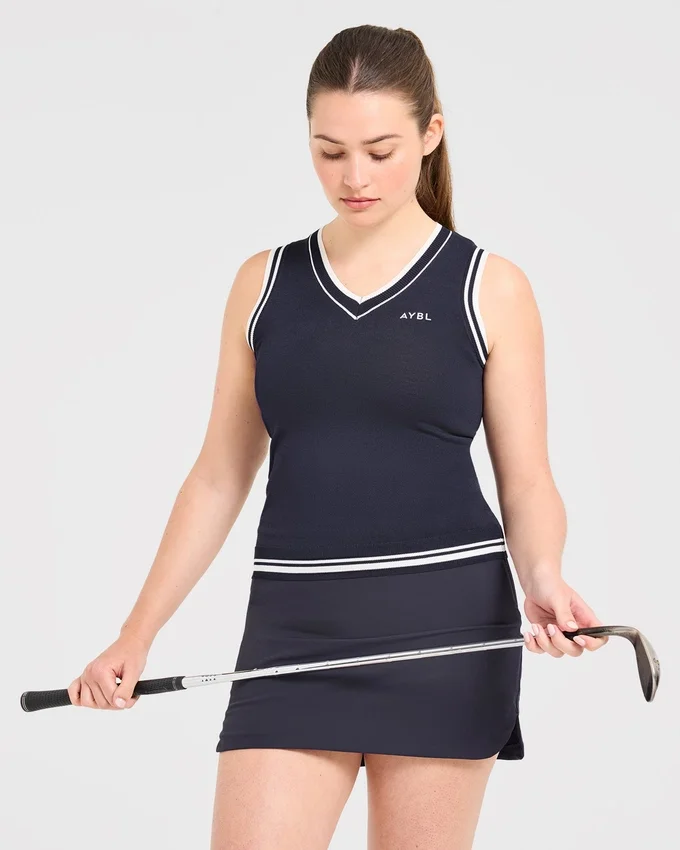 Débardeur classique en maille à col en V