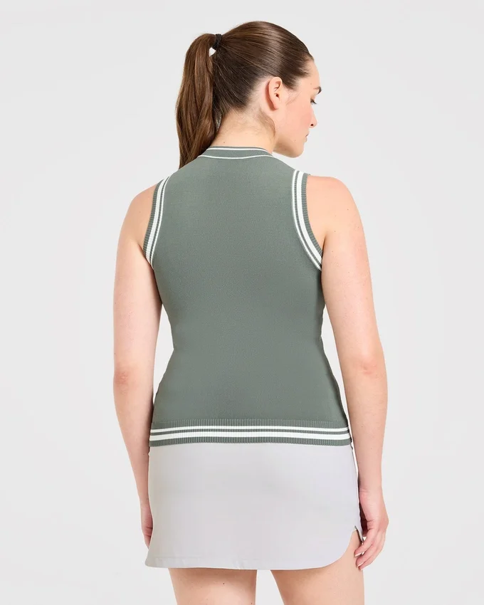 Gilet classique à col montant en maille