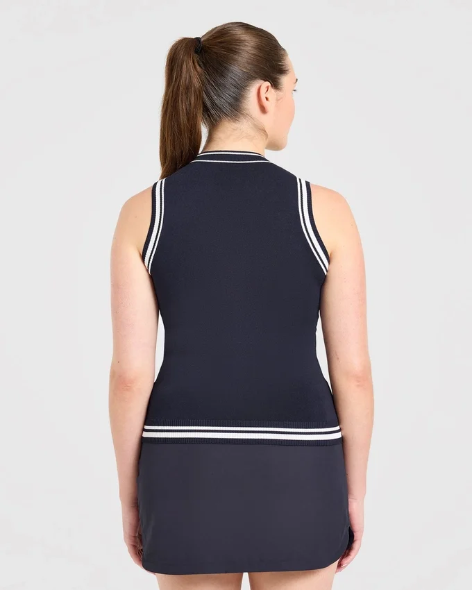 Gilet classique à col montant en maille
