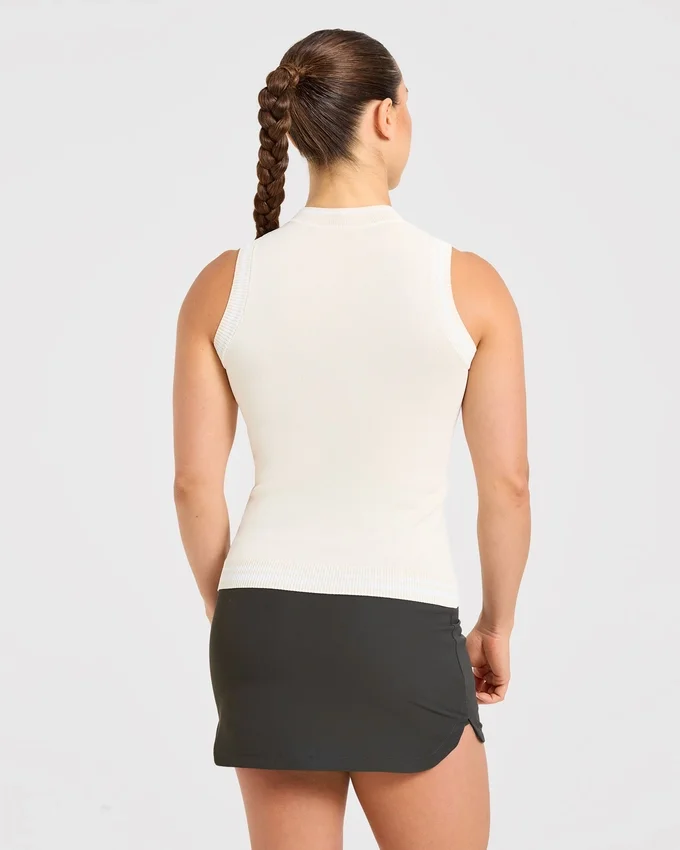 Gilet classique à col montant en maille