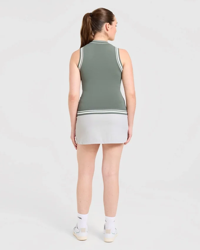 Gilet classique à col montant en maille