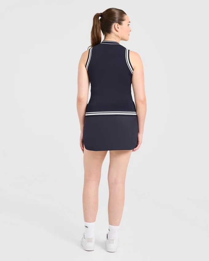 Gilet classique à col montant en maille