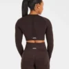 Haut court à manches longues sans coutures Empower