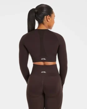 Haut court à manches longues sans coutures Empower