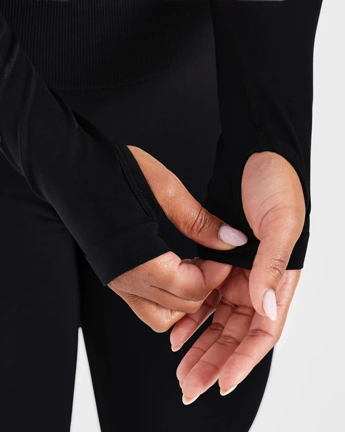 Haut court à manches longues sans coutures Empower