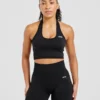 Haut court sans coutures à col licou Empower