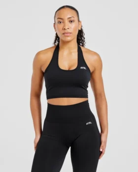 Haut court sans coutures à col licou Empower