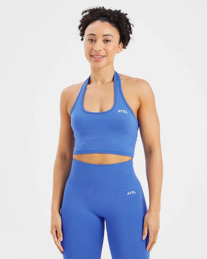 Haut court sans coutures à col licou Empower