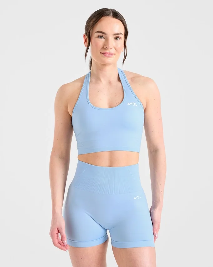 Haut court sans coutures à col licou Empower