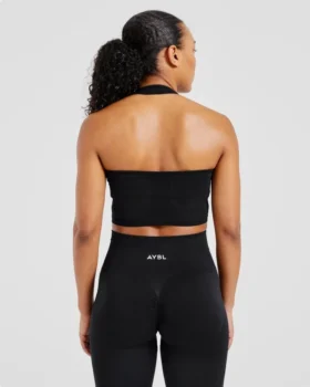 Haut court sans coutures à col licou Empower