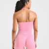 Haut court sans coutures à col licou Empower