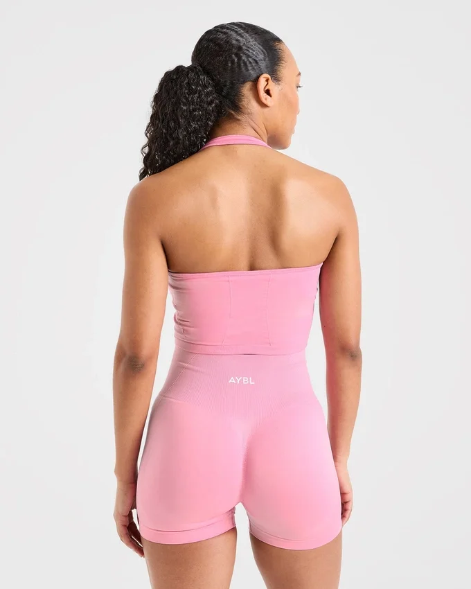 Haut court sans coutures à col licou Empower