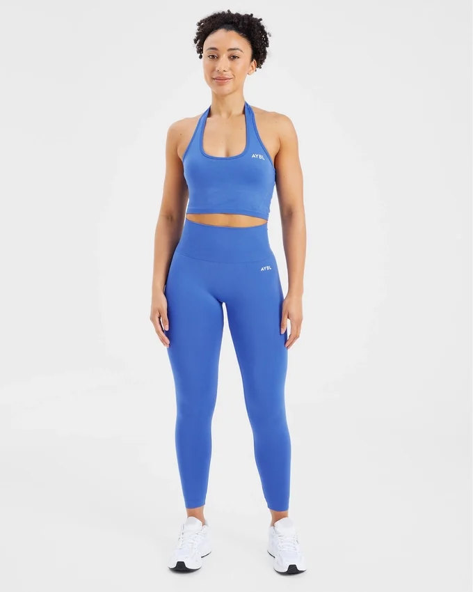 Haut court sans coutures à col licou Empower