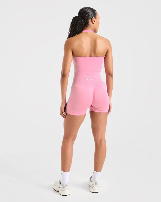 Haut court sans coutures à col licou Empower