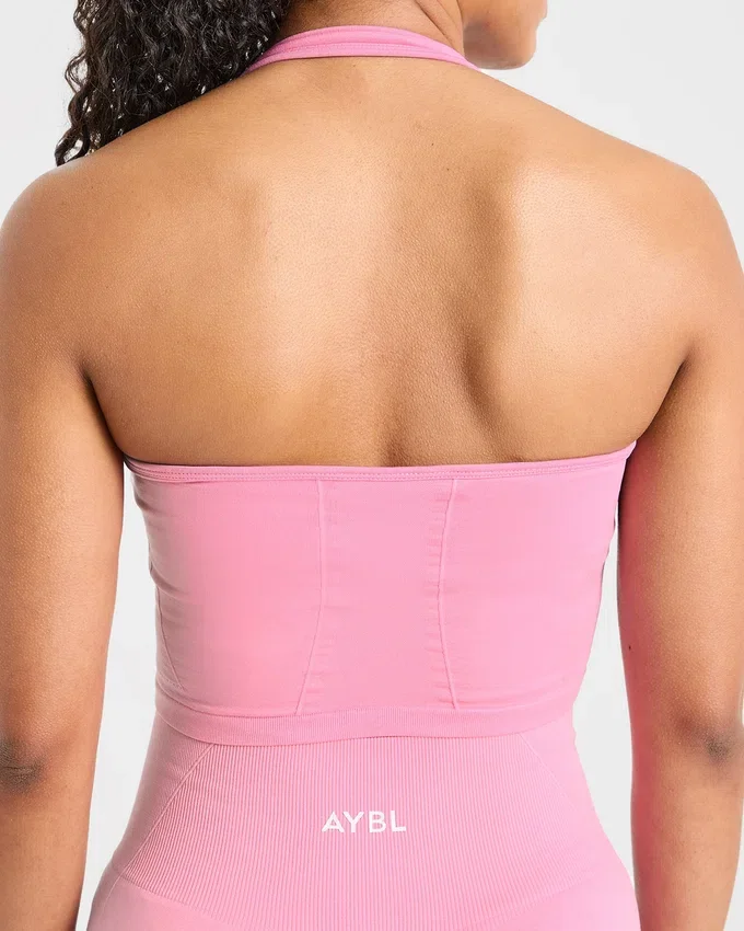 Haut court sans coutures à col licou Empower