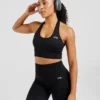 Haut court sans coutures à col licou Empower