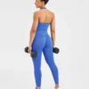 Haut court sans coutures à col licou Empower