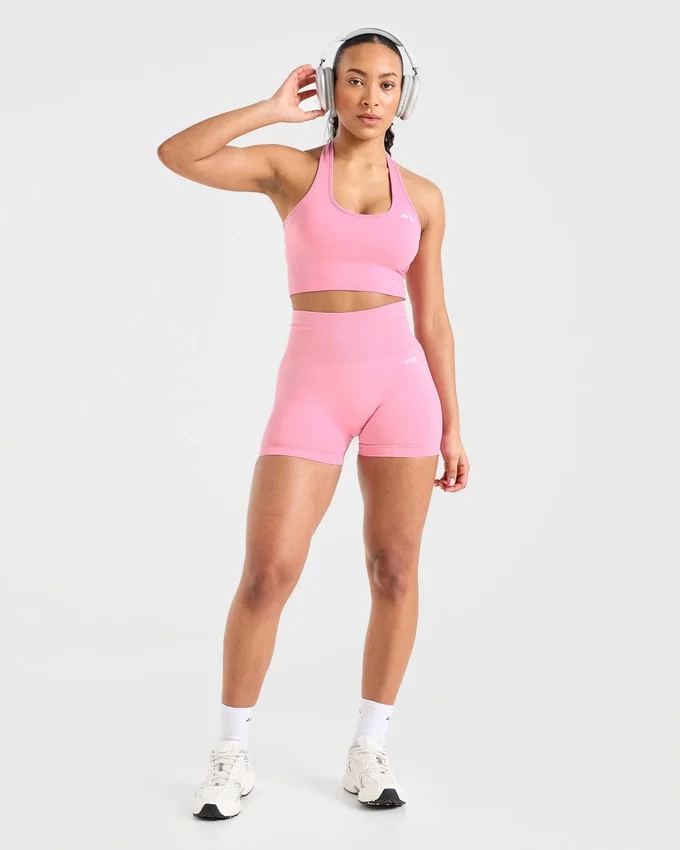 Haut court sans coutures à col licou Empower