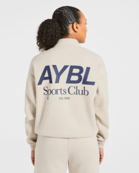 Pull oversize à fermeture éclair 1/4 « Sports Club »