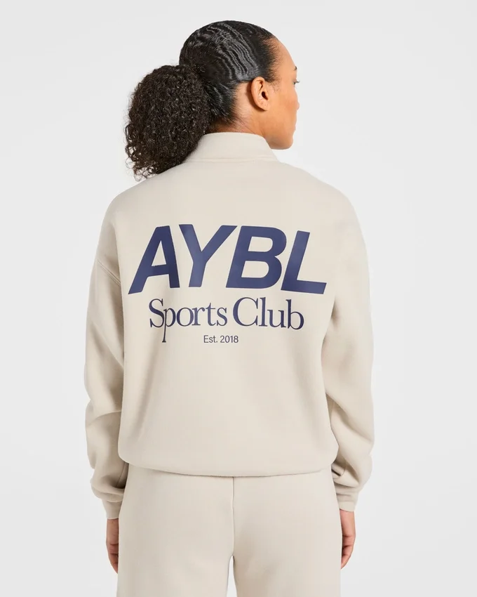 Pull oversize à fermeture éclair 1/4 « Sports Club »
