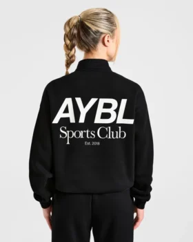 Pull oversize à fermeture éclair 1/4 « Sports Club »