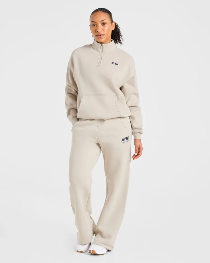 Pull oversize à fermeture éclair 1/4 « Sports Club »