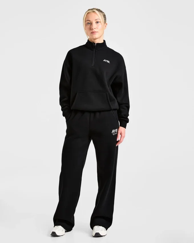 Pull oversize à fermeture éclair 1/4 « Sports Club »