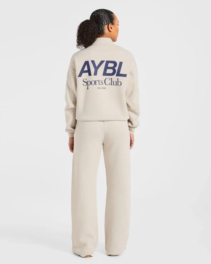 Pull oversize à fermeture éclair 1/4 « Sports Club »