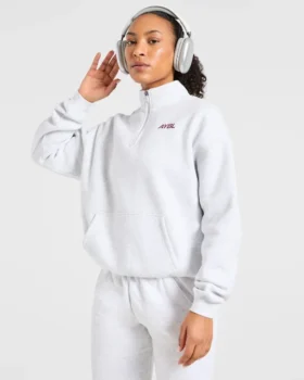 Pull oversize à fermeture éclair 1/4 « Sports Club »