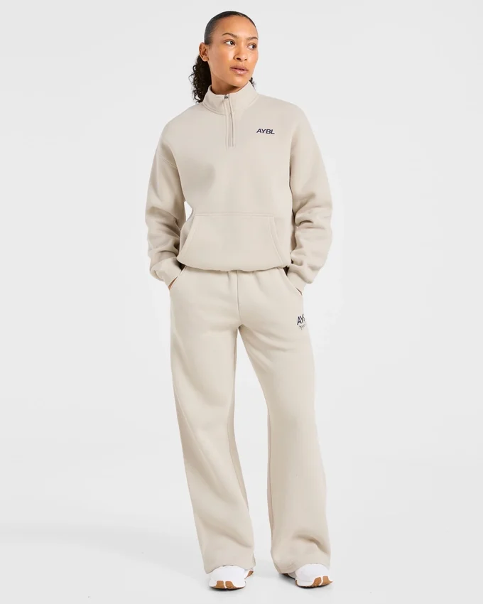 Pull oversize à fermeture éclair 1/4 « Sports Club »