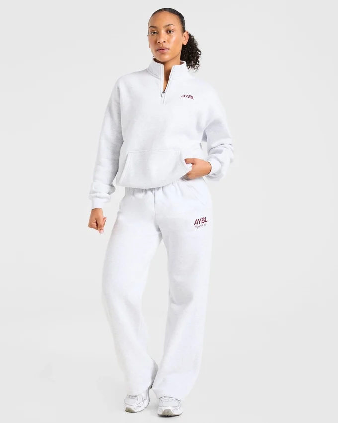 Pull oversize à fermeture éclair 1/4 « Sports Club »