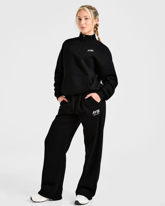 Pull oversize à fermeture éclair 1/4 « Sports Club »