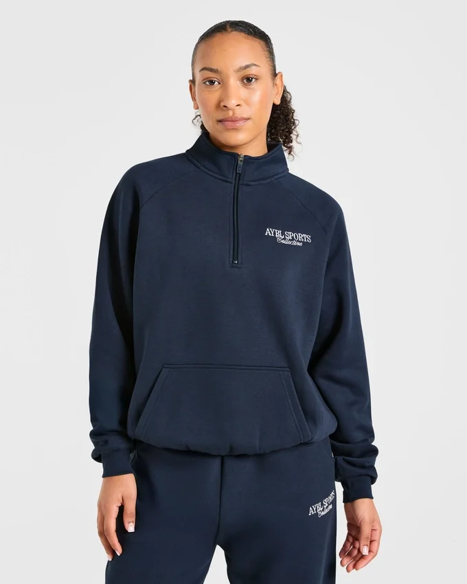 Pull oversize à fermeture éclair 1/4 Sports Collective