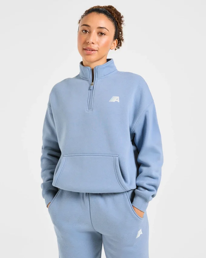 Pull oversize Retro Athletics à fermeture éclair 1/4