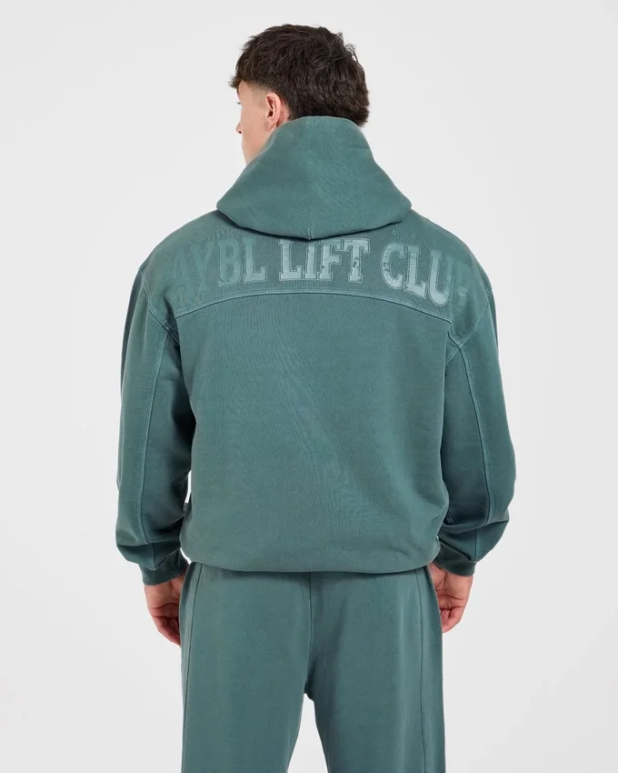 Sweat à capuche Lift Club effet vieilli