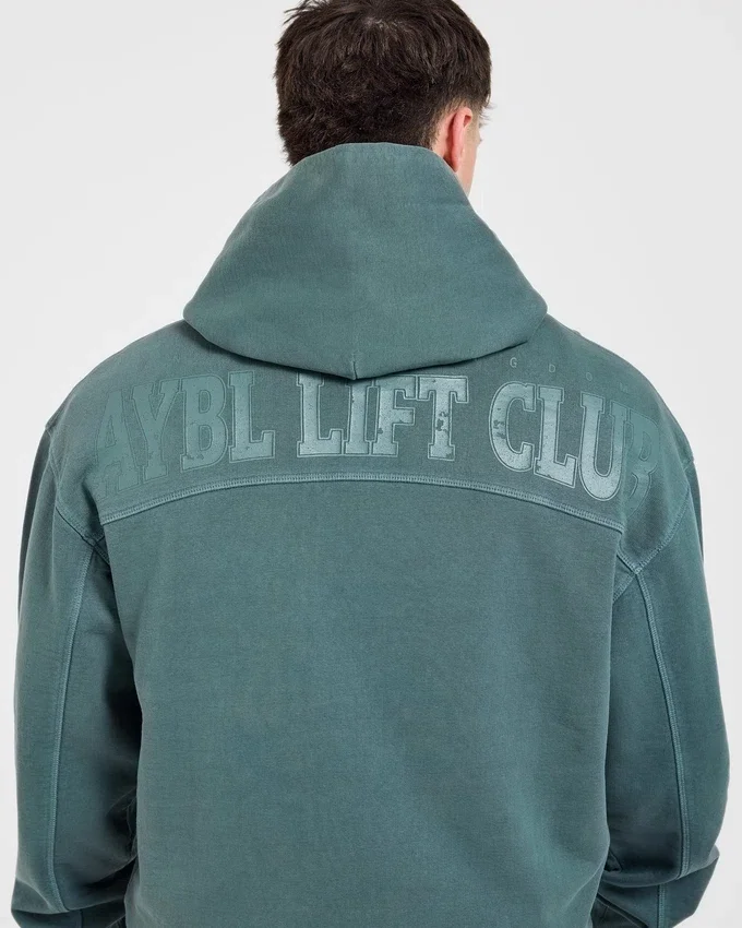 Sweat à capuche Lift Club effet vieilli