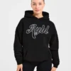 Sweat à capuche oversize avec inscription brodée