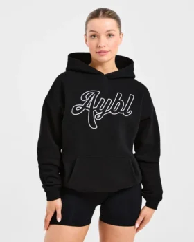 Sweat à capuche oversize avec inscription brodée