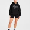 Sweat à capuche oversize avec inscription brodée