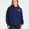 Sweat à capuche oversize en maille avec logo minimaliste « Varsity »