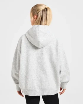 Sweat à capuche oversize en maille avec logo minimaliste « Varsity »