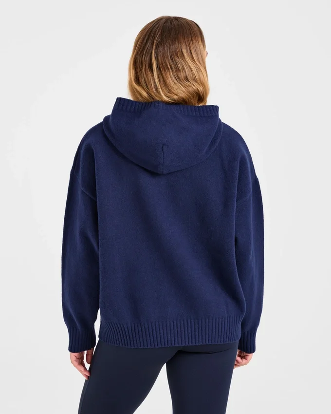 Sweat à capuche oversize en maille avec logo minimaliste « Varsity »