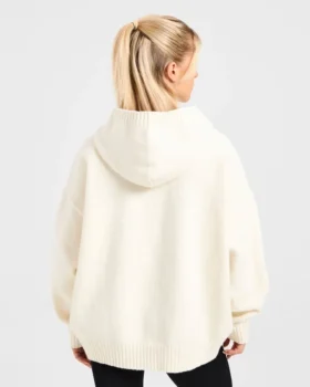 Sweat à capuche oversize en maille avec logo minimaliste « Varsity »
