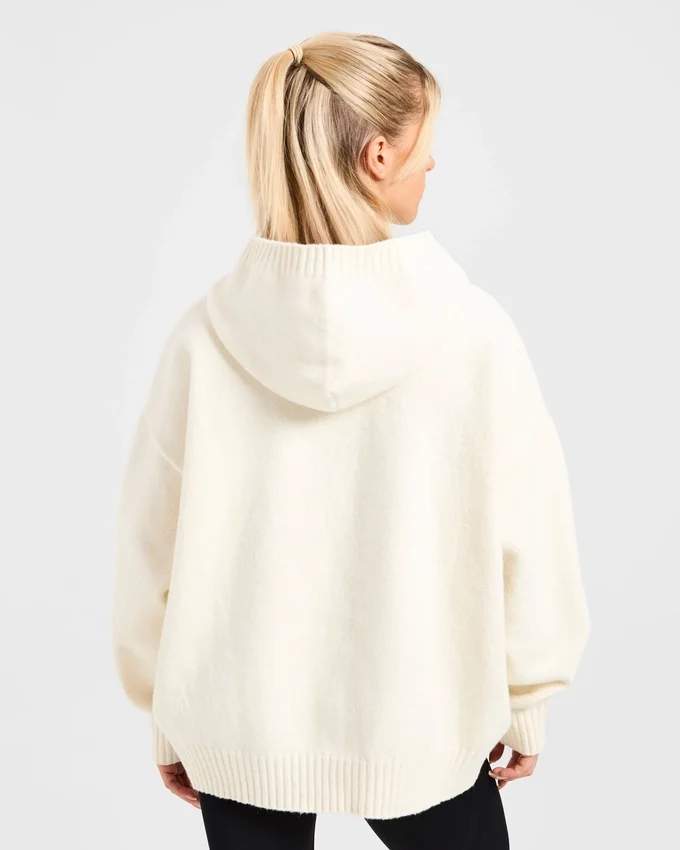 Sweat à capuche oversize en maille avec logo minimaliste « Varsity »