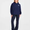 Sweat à capuche oversize en maille avec logo minimaliste « Varsity »