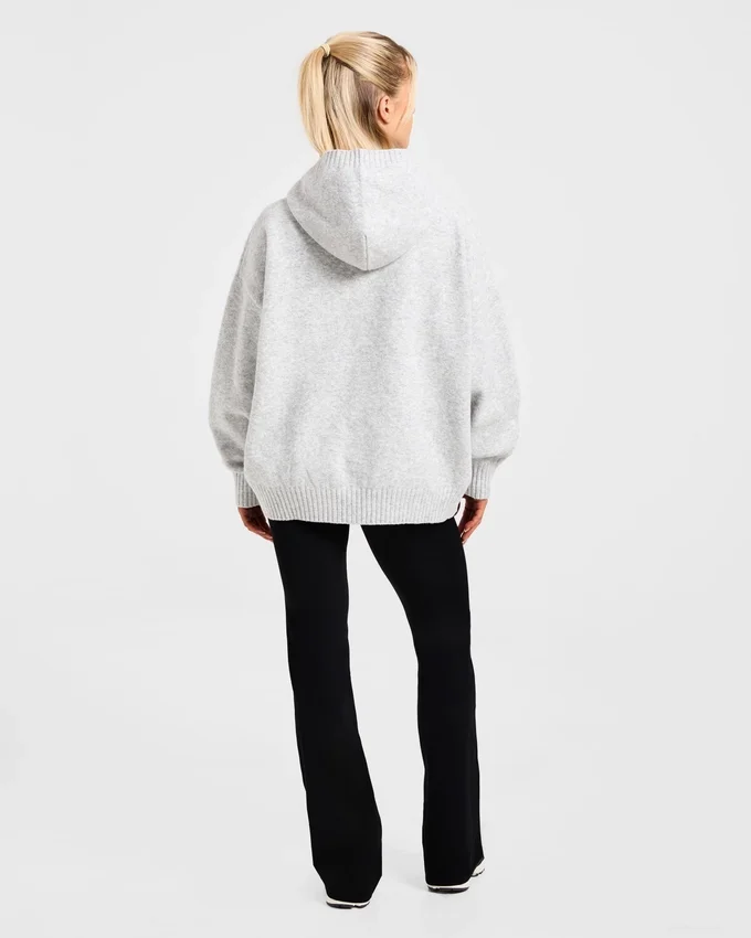 Sweat à capuche oversize en maille avec logo minimaliste « Varsity »
