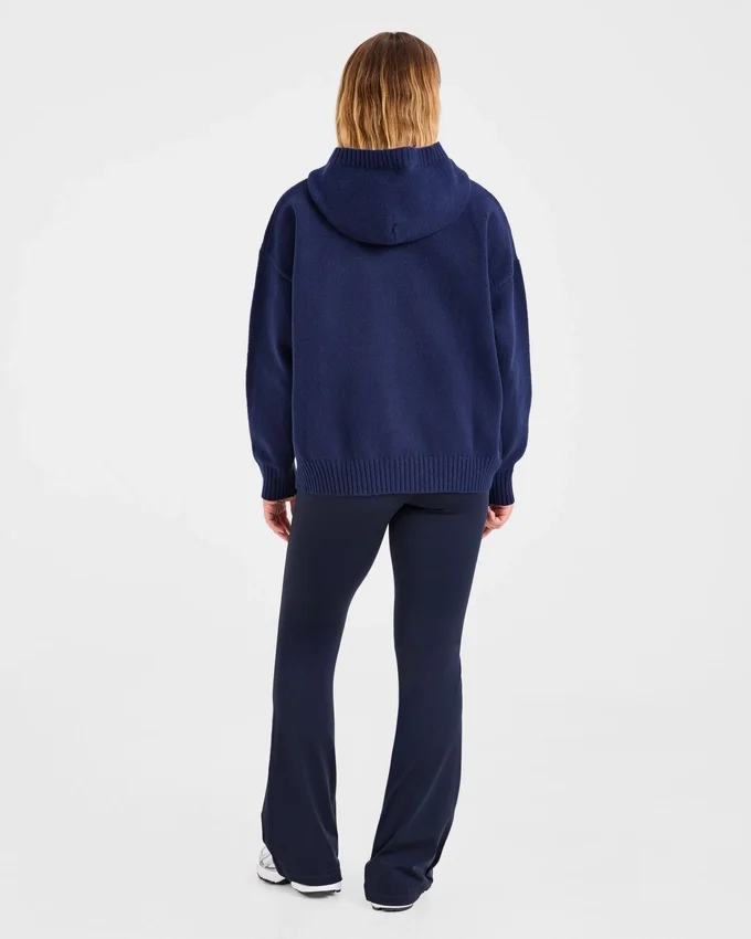 Sweat à capuche oversize en maille avec logo minimaliste « Varsity »