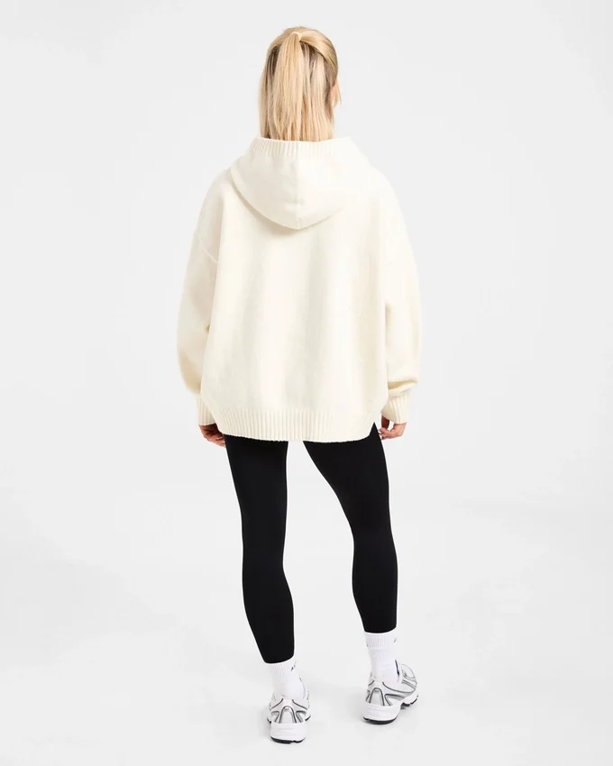 Sweat à capuche oversize en maille avec logo minimaliste « Varsity »
